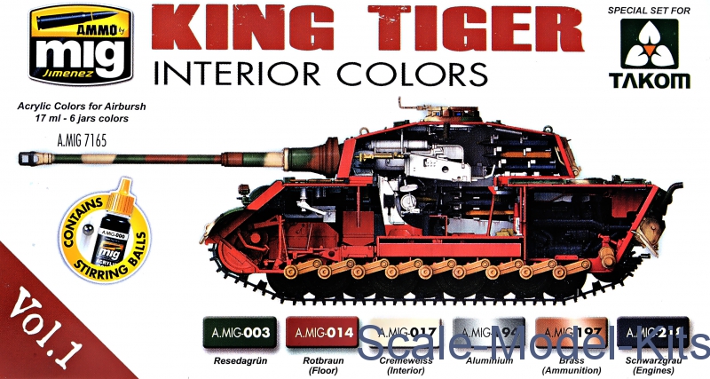 Mig Ammo Smart Set King Tiger Interior Color Set 1