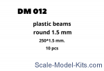 DAN012 Plastic beams 250x1.5 mm, 10 pcs