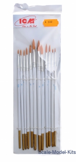 ICM-A502 Set for brushes, 12ps (0000, 000, 00, 0, 1, 2, 3, 4, 5, 6, 7, 8)