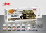 ICM3003 Acrylic paints set for German AFV Marder I, 6 pcs