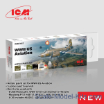 ICM3047 Acrylic paints set for the US Aviation WWII, 6 pcs