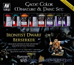 VLJ72211 Paint Set Game Color: Ironfist Dwarf Berserker, 8 pcs + Metal Figure