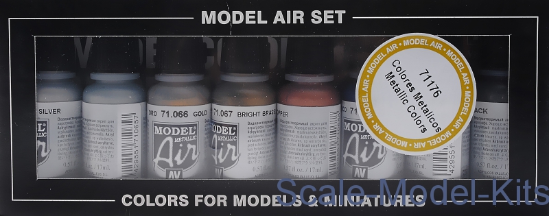  Vallejo Metallic Set Model Air Paint, 17ml, Multicolor, (Pack  of 16) : Arts, Crafts & Sewing