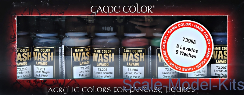 Vallejo - Game color set: Lavados 8x17 ml (washes) - plastic scale