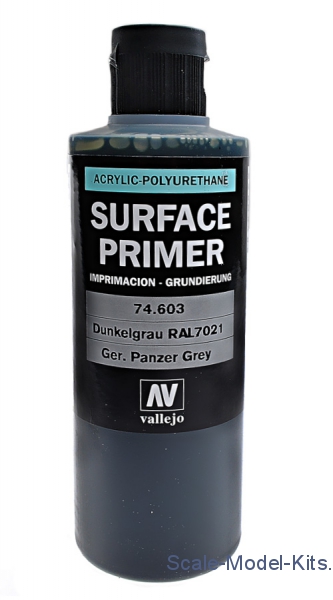 German Panzer Grey - Surface Primer - 200ml bottle - Vallejo 74.603